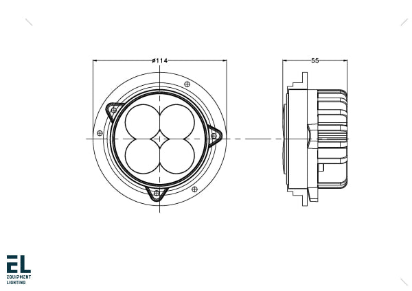 40W Led Headlight Flood Beam El4236