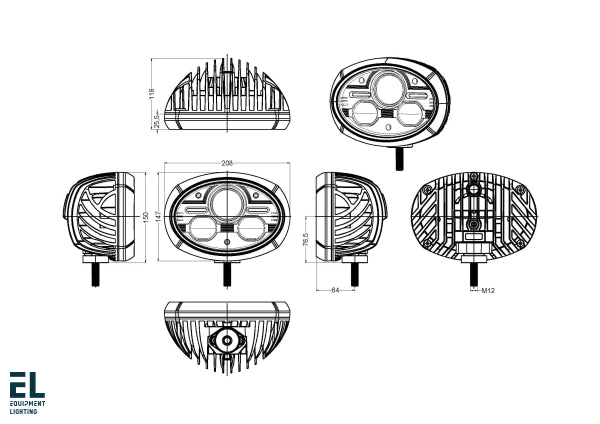 90W Head Light Hi-Low Beam El44959